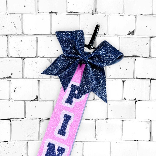 Pin Me "Glitter" - neonrosa/graublau
